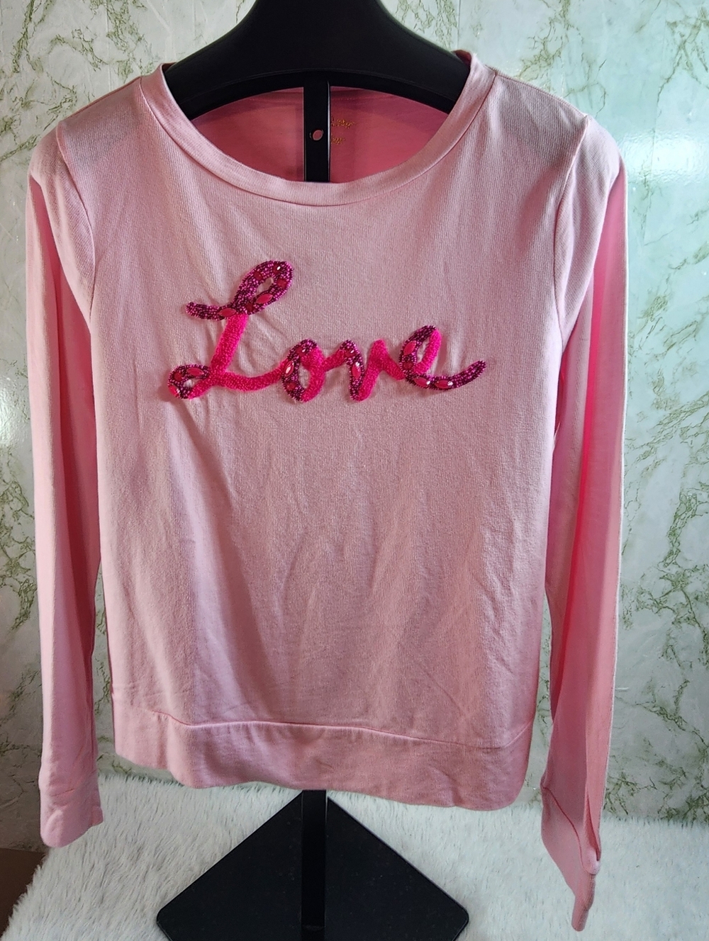 Lilly Pulitzer Pink "Love" Crewneck Long Sleeve